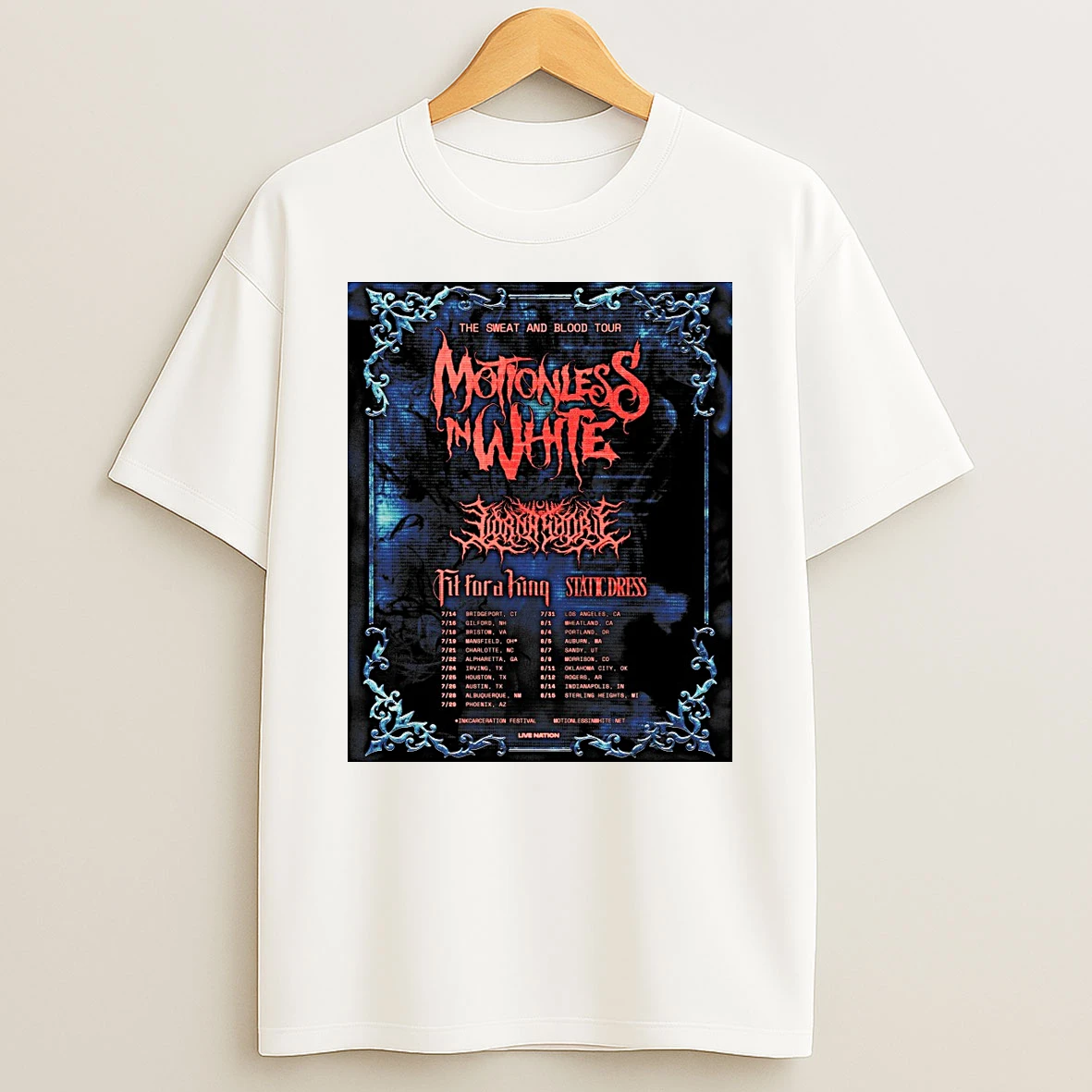 The Sweat And Blood Tour Motionless In White July 14 To August 15 Shirts