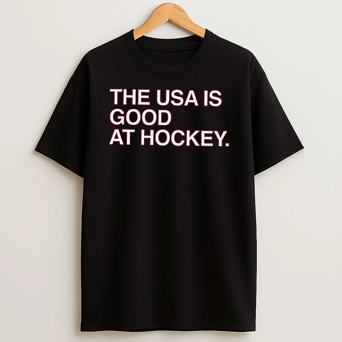 The Usa Is Good At Hockey Simple Text Shirts