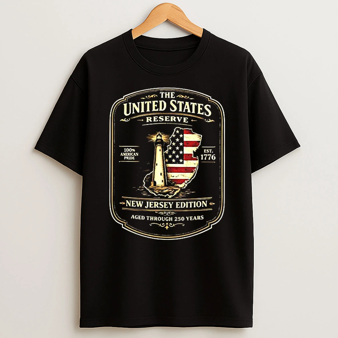 The United States New Jersey Edition Lighthouse And The American Flag 250 Years Woman Shirts