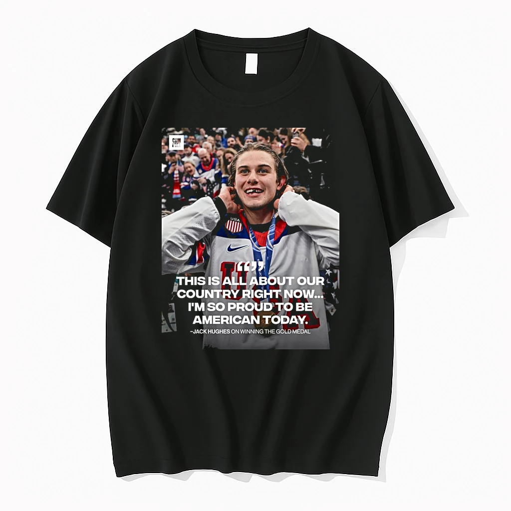 This Is All About Our Country Right Now Im So Proud To Be American Today Jack Hughes On Winning The Gold Medal Shirts