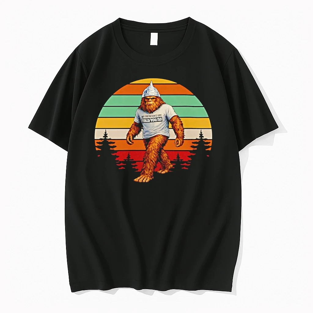 Tin Foil Hat Bigfoot Sunset Shirts