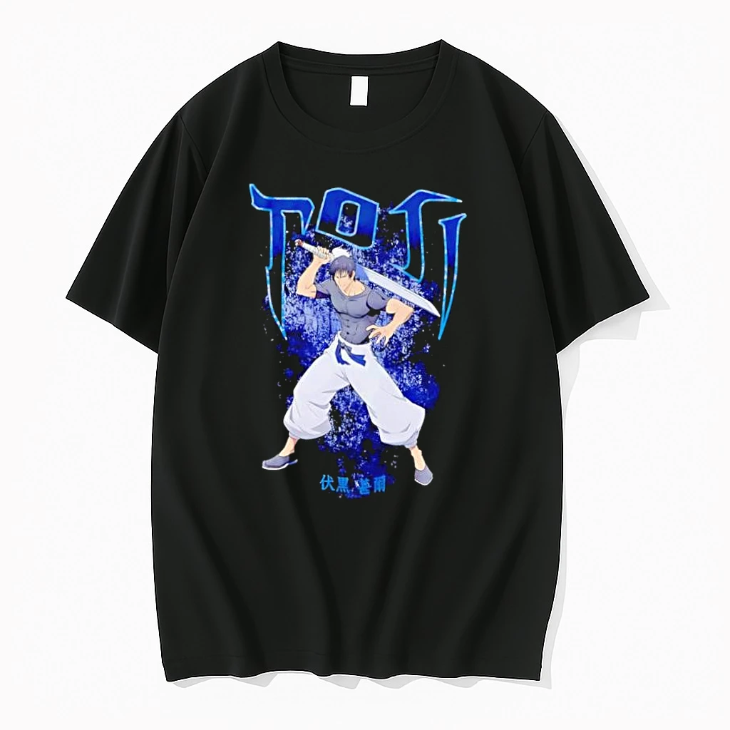 Toji Fushiguro Jujutsu Kaisen Anime Character Blue Aura Sword Fighting Shirts