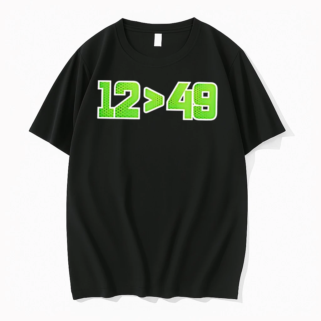Top Seattle Football Number 12 Greater Than 49 Neon Green Shirts