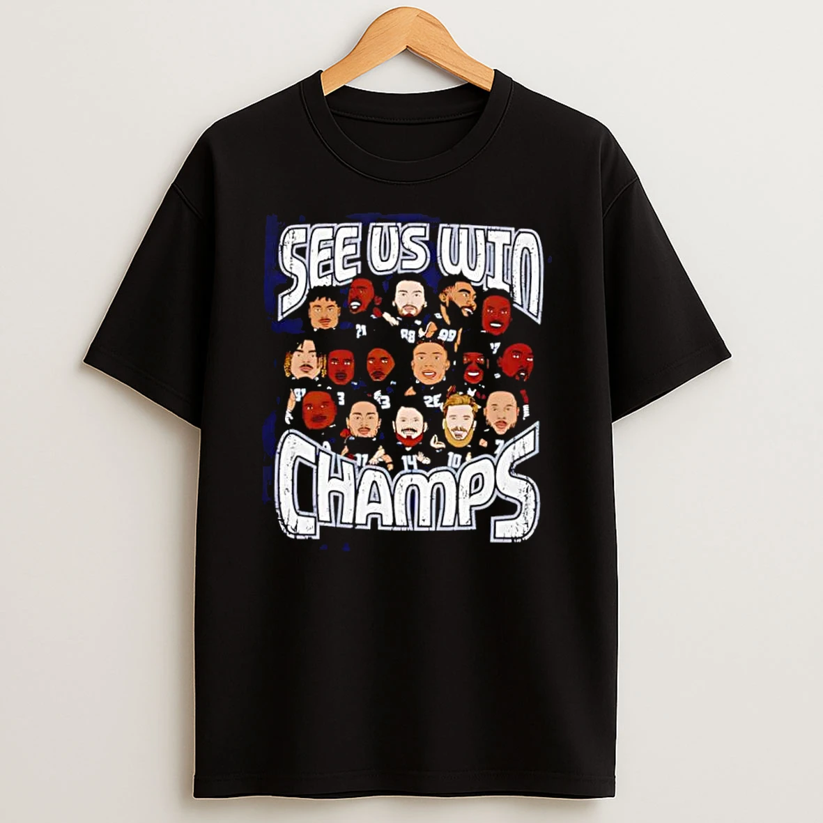 Top See Us Win Champs Seattle Seahawks Players Cartoon Caricature Shirts