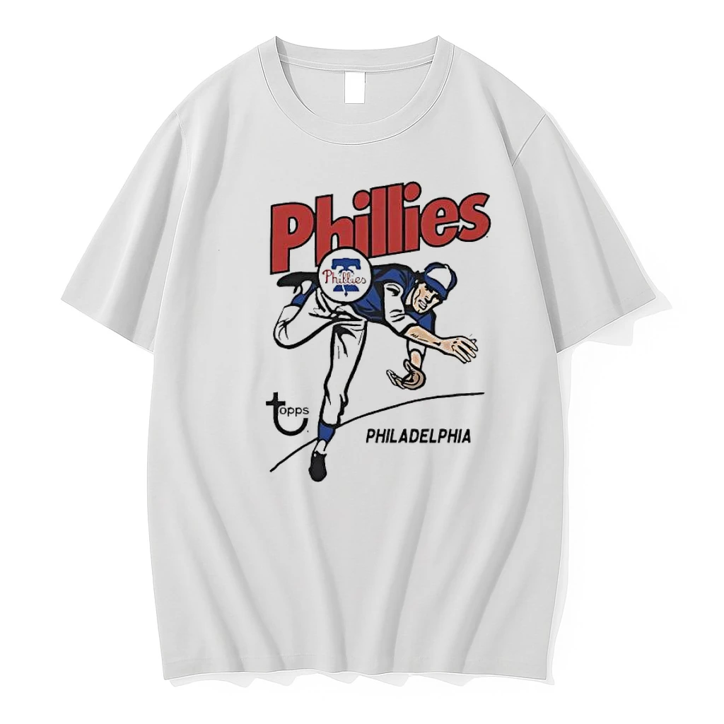 Topps Philadelphia Phillies Baseball Pitcher Logo Graphic Shirts