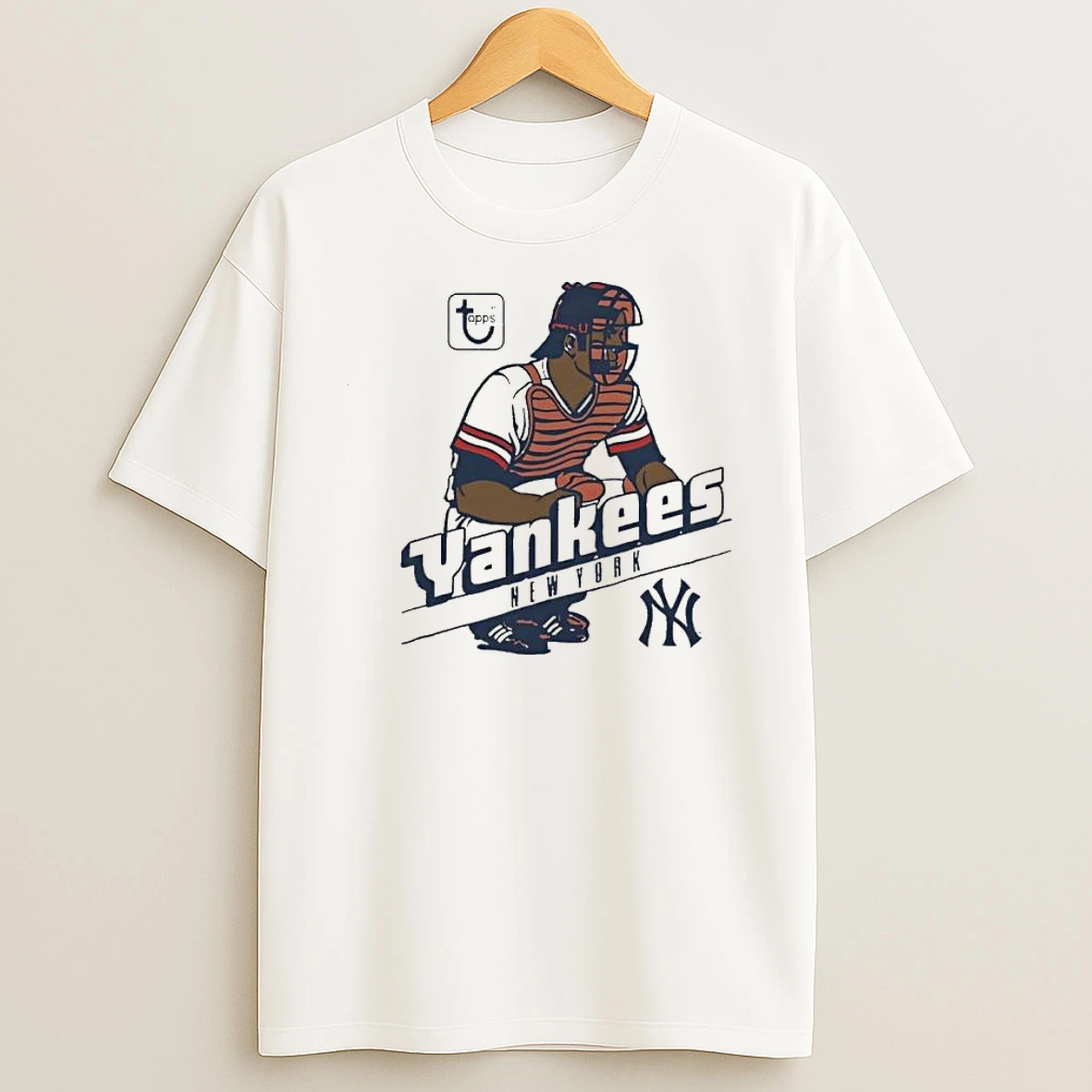 Topps Yankees New York Catcher Ny Logo Graphic Shirts