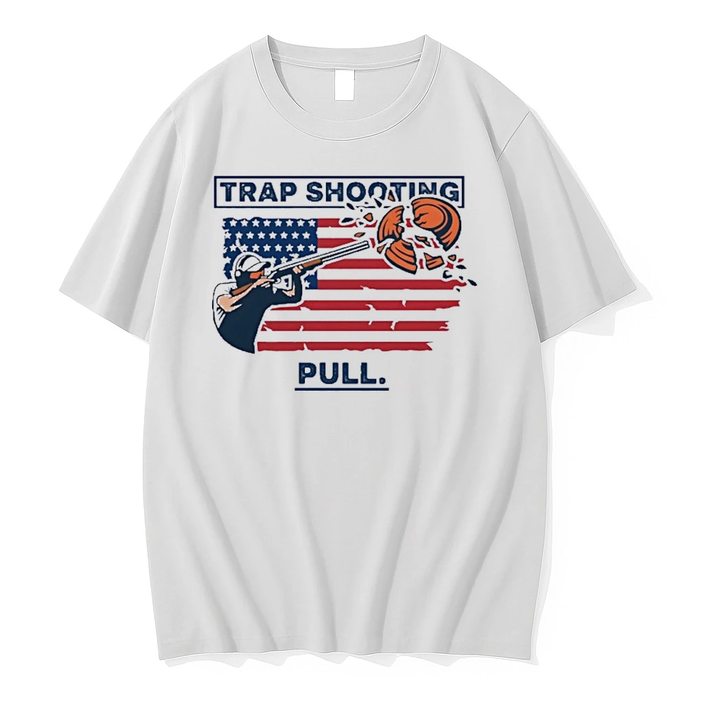 Trap Shooting Pull American Flag Shirts