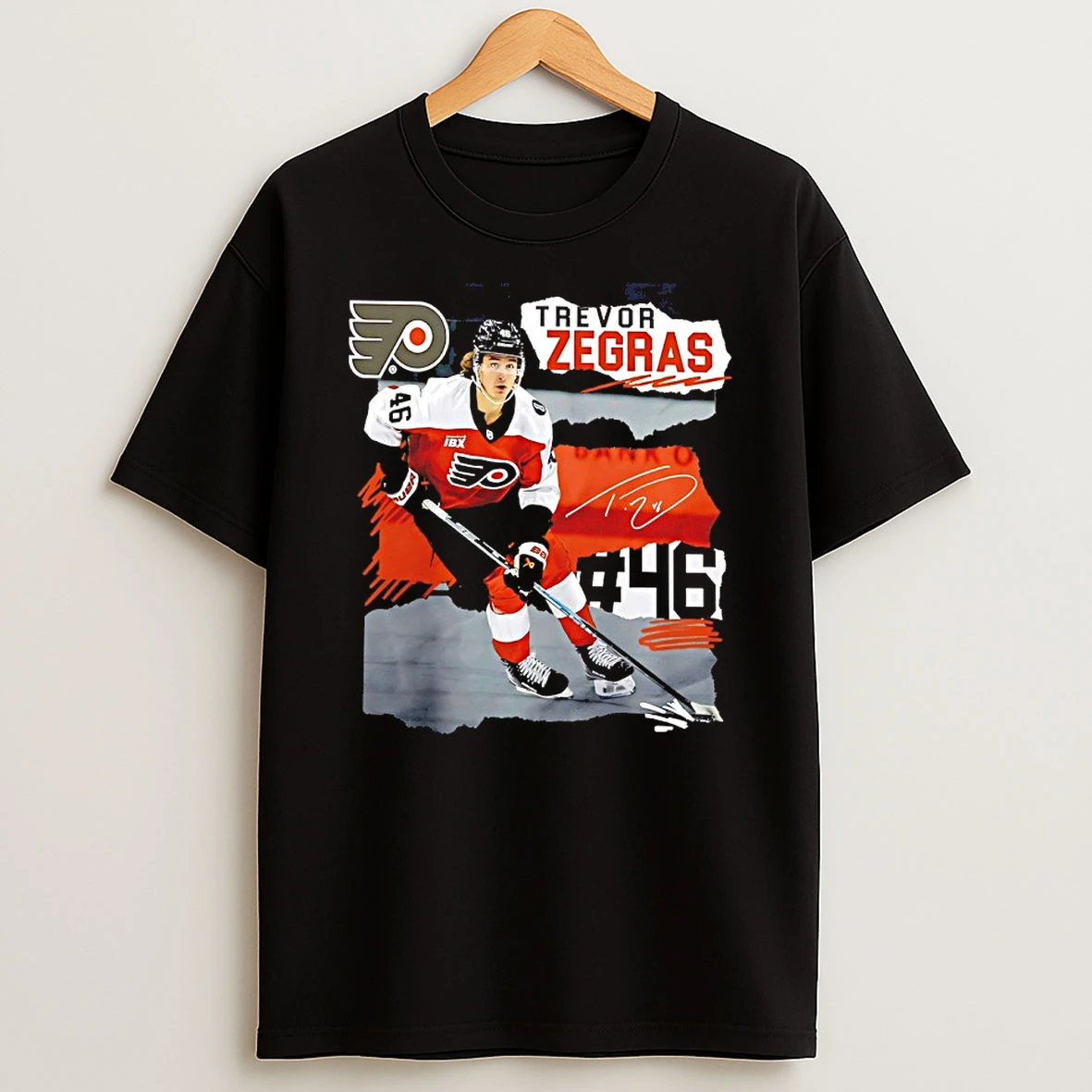 Trevor Zegras 46 Philadelphia Flyers Fresh Ice Signature Shirts