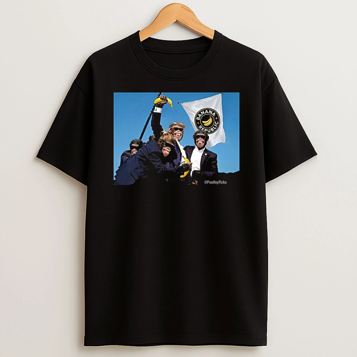 Trump And Obama The Real Monkey Show Banana Republic Flag Satire Meme Shirts