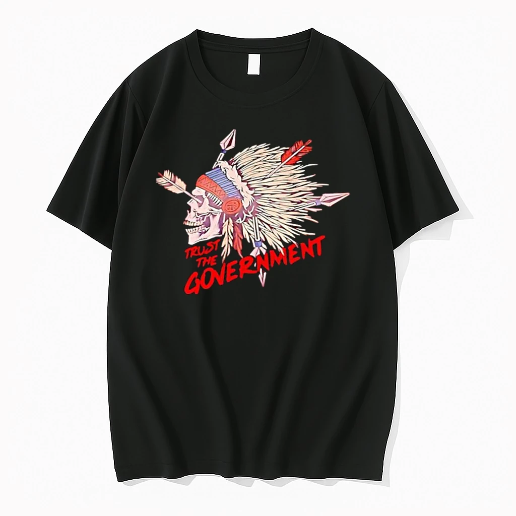 Trust The Government Skeleton Native American Headdress Arrows Shirts