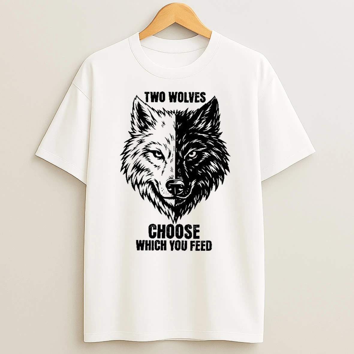 Two Wolves Choose Which You Feed Woman Shirts