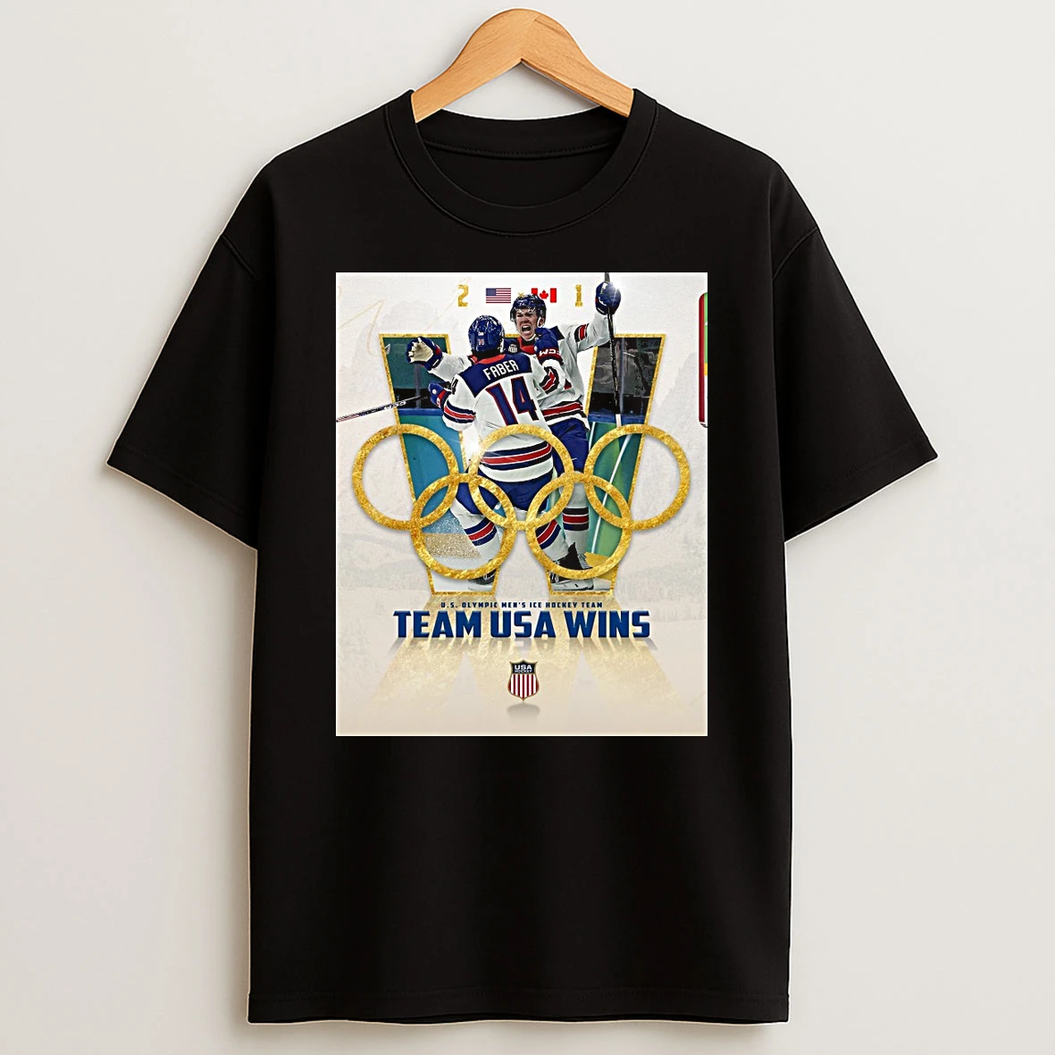 U S Olympic Mens Ice Hockey Team Team Usa Wins Canada Final 2 1 Shirts