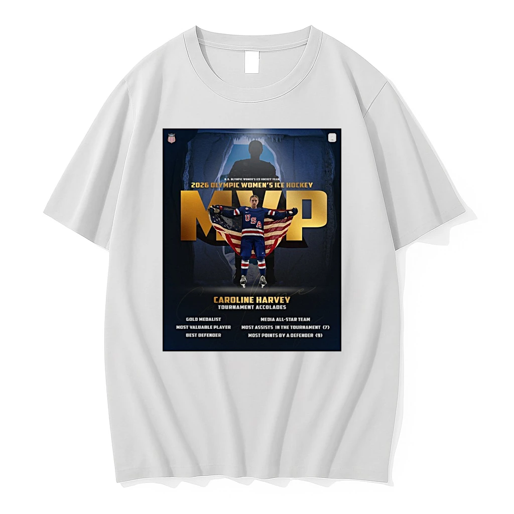U S Olympic Womens Ice Hockey Team 2026 Olympic Womens Ice Hockey Mvp Caroline Harvey Tournament Accolades Shirts