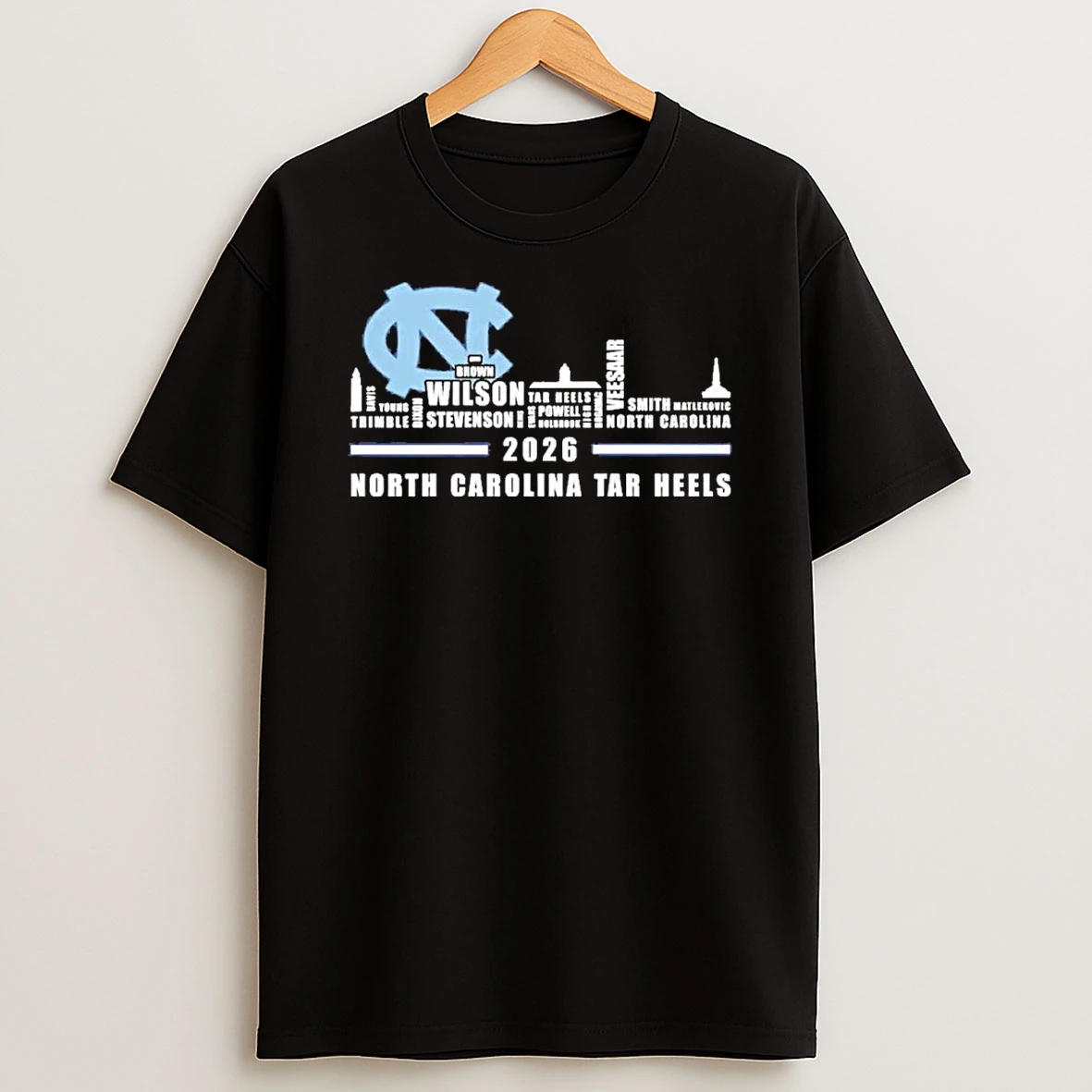 Unc Basketball Skyline Player Names 2026 Shirts