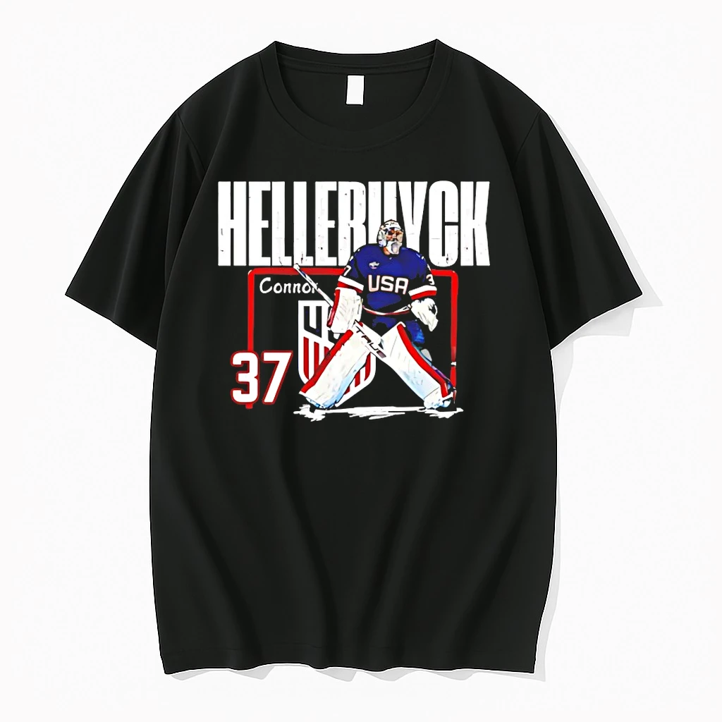 Usa Connor Hellebuyck 37 Hockey Cartoon Shirts