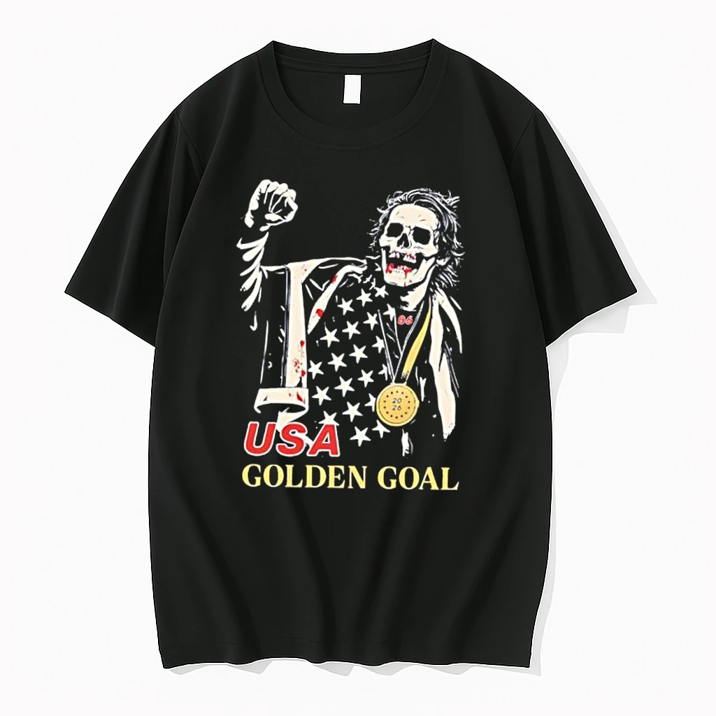 Usa Golden Goal Skeleton With Gold Medal And Flag Shirts
