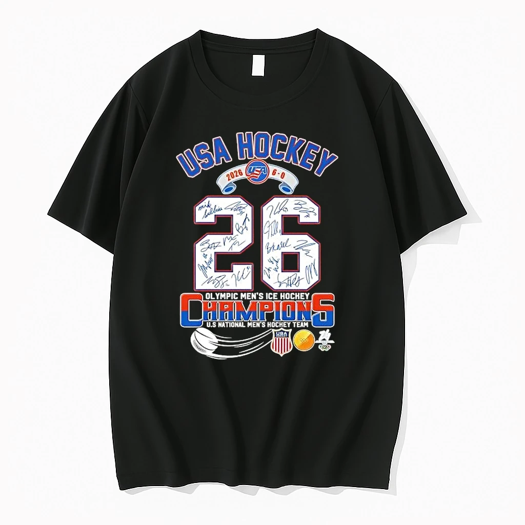 Usa Hockey 2026 6 0 Olympic Mens Ice Hockey Champions All Signatures Shirts