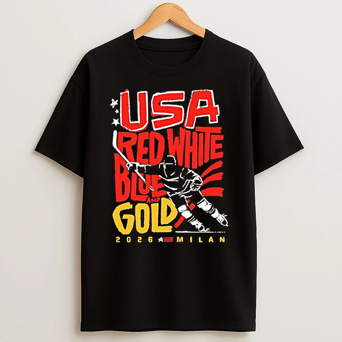 Usa Hockey 2026 Red White Blue And Gold Shirts