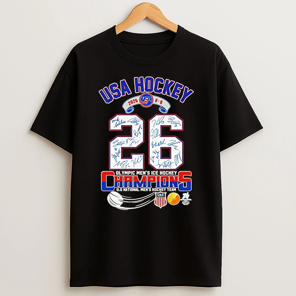 Usa Hockey Olympic Mens Ice Hockey Champions U S National Mens Hockey Team 2026 Signature Shirts