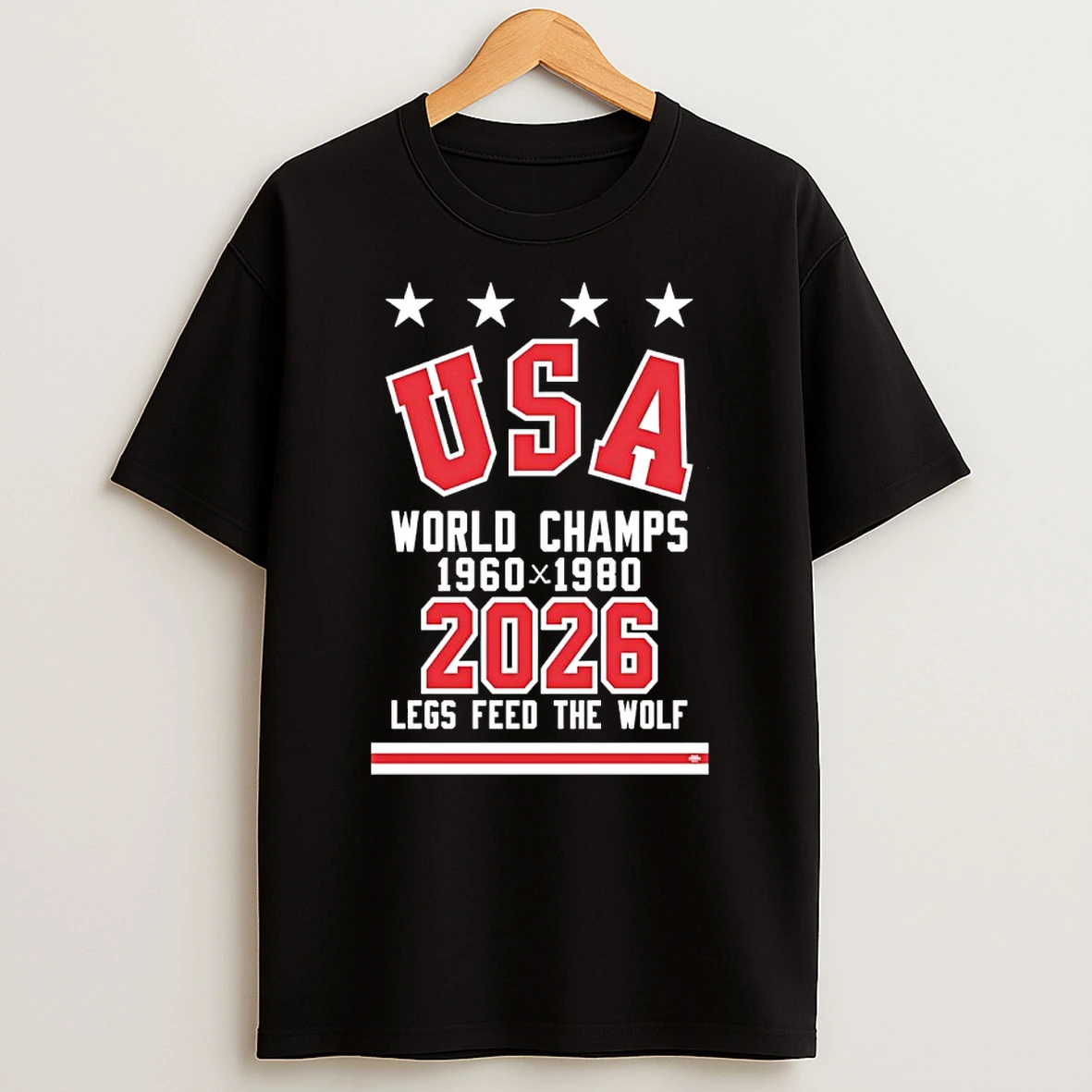 Usa Hockey World Champs 1960 1980 2026 Legs Feed The Wolf Shirts