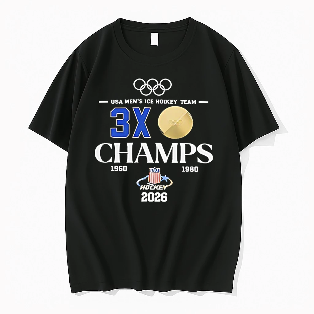 Usa Mens Ice Hockey Team 3x Champs 2026 Shirts