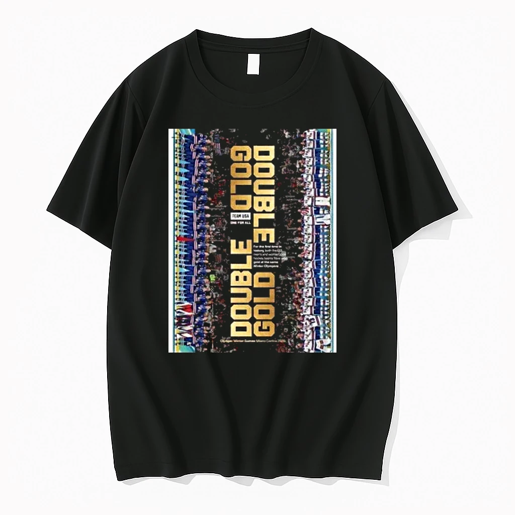 Usa Mens And Womens Olympic Hockey Team Double Gold Olympic Winter Milano Cortina 2026 Golden Medal For The First Time In History Shirts