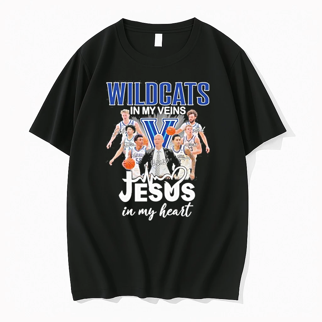 Villanova Wildcats Basketball In My Veins Jesus In My Heart Shirts