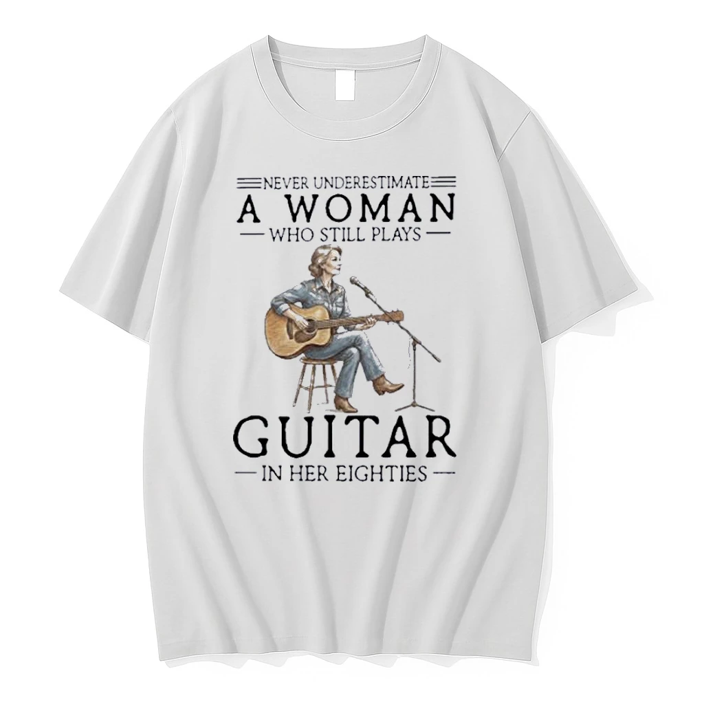 Vintage Never Underestimate A Woman Who Still Plays Guitar In Her Eighties Shirts