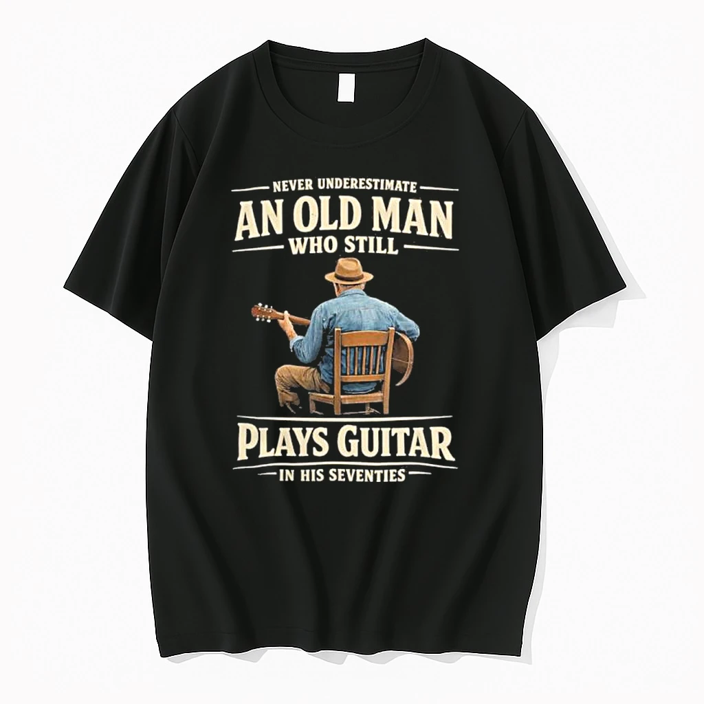 Vintage Never Underestimate An Old Man Who Still Plays Guitar In His Seventies Shirts