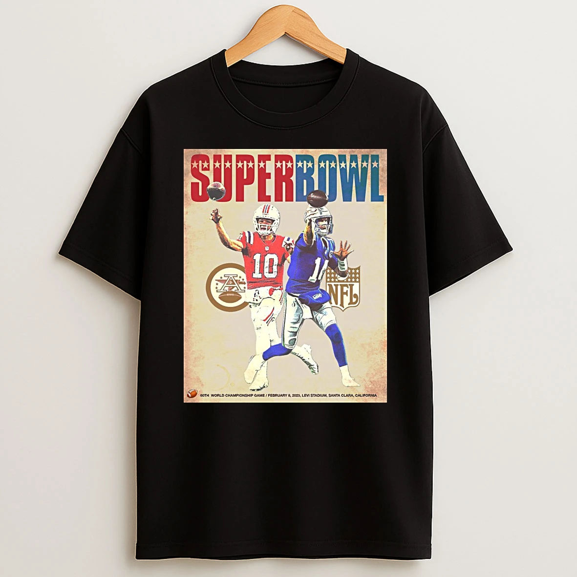 Vintage Super Bowl Seahawks Vs Patriots 60th World Championship Game Levi Stadium Shirts
