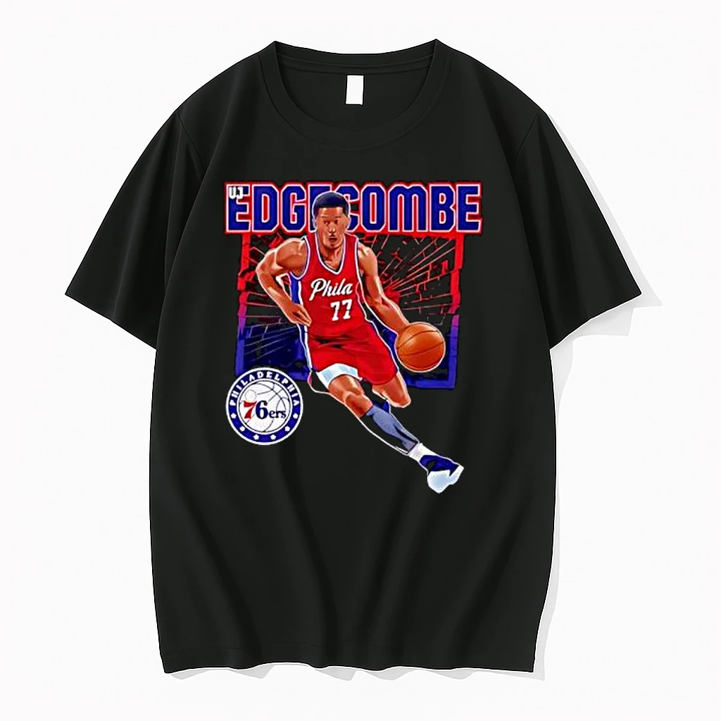 Vj Edgecombe Philadelphia 76ers Basketball Player Action Graphic Shirts