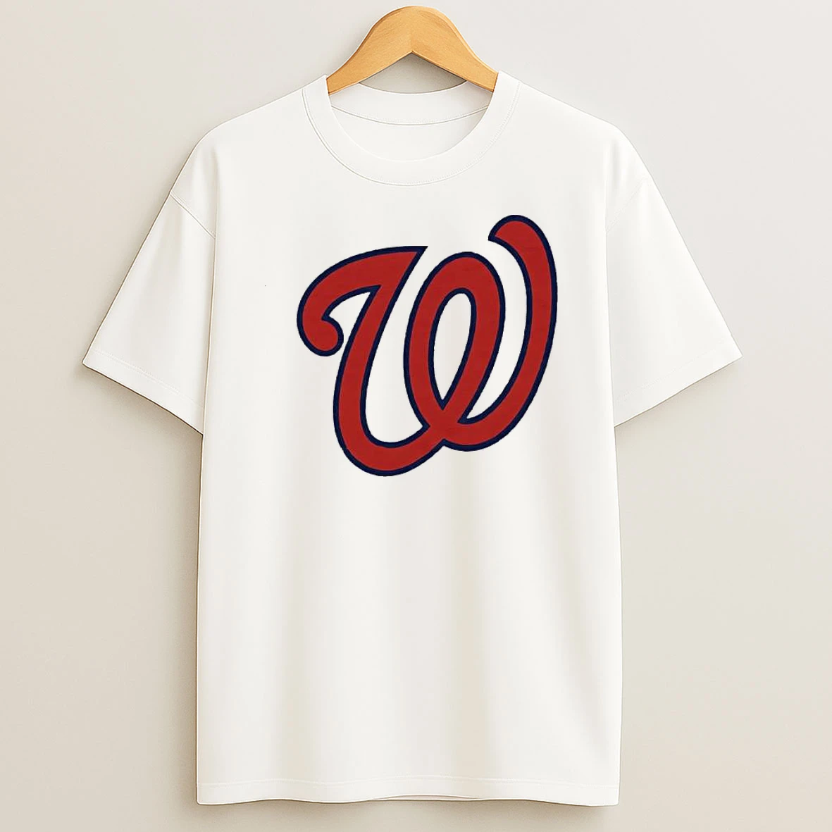 Washington Nationals Baseball Red Script Letter W Logo Shirts