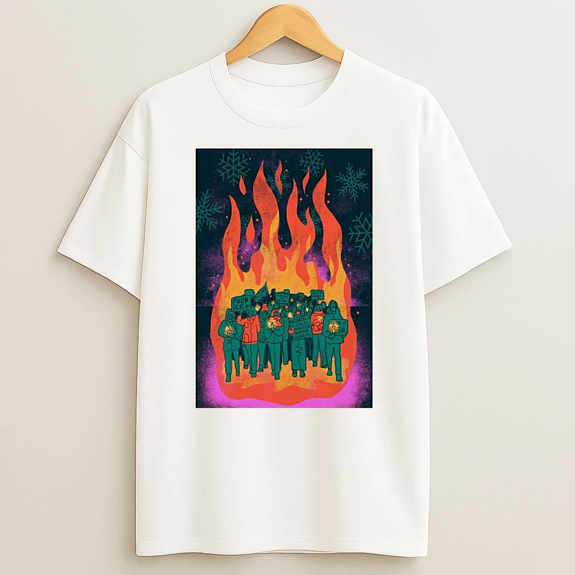 We Are A Flame In The Cold Fuck Ice Cold Winter Warm Hearts Shirts