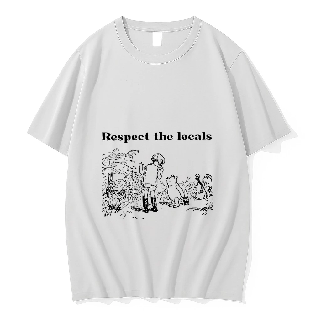 Winnie The Pooh Cartoon Respect The Locals National Park Woman Shirts