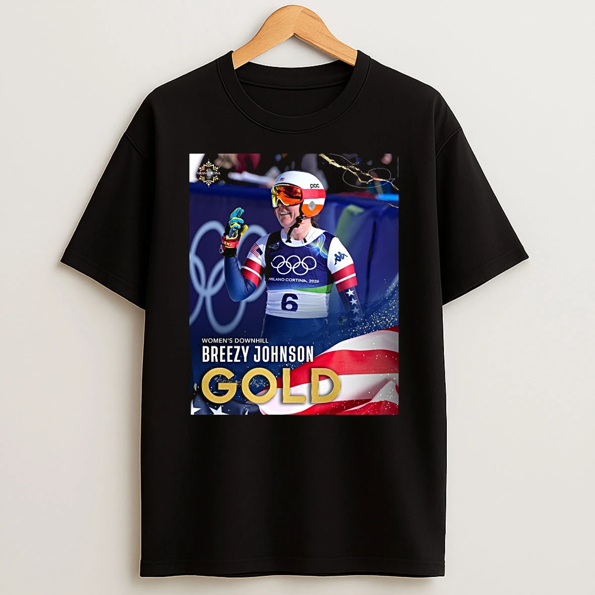 Winter Olympics Womens Downhill Breezy Johnson Is Golden In Cortina Shirts