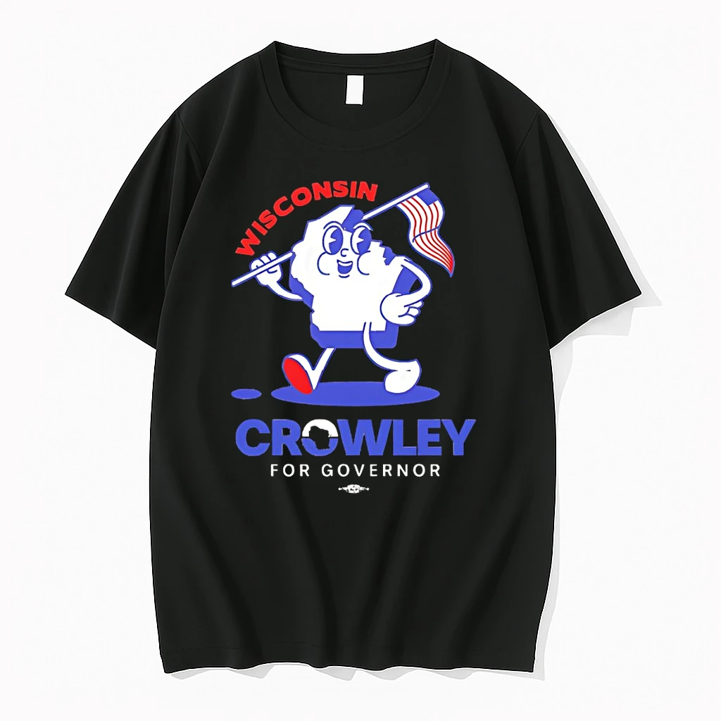 Wisconsin Character Hold American Flag Shirts
