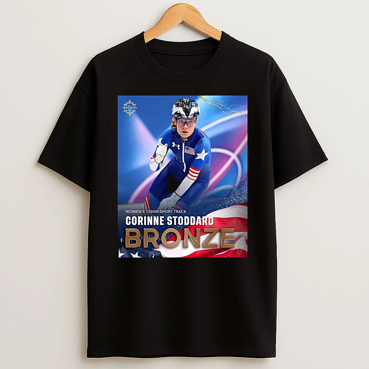 Womens 1500m Short Track Corinne Stoddard Bronze Medal Milan Cortina 2026 Winter Olympics Shirts
