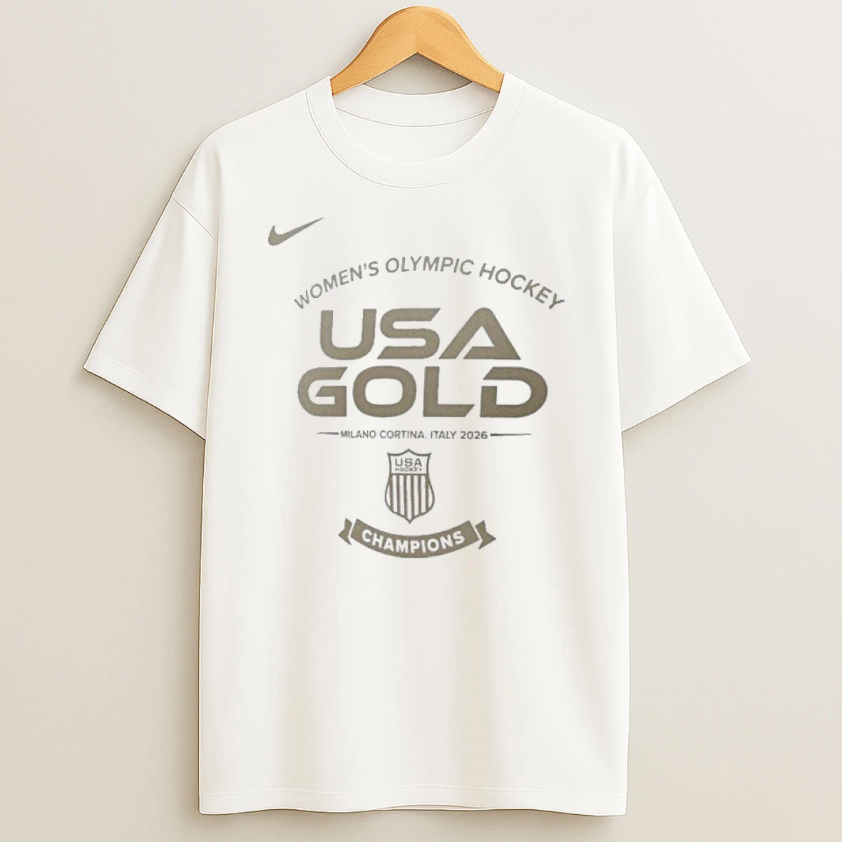 Womens Usa Hockey Nike 2026 Winter Olympics Gold Medal Core Shirts