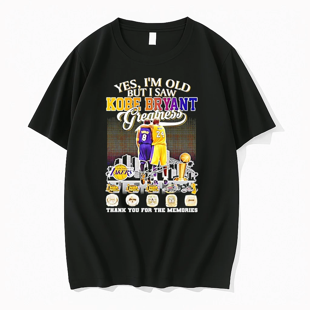 Yes Im Old But I Saw Kobe Bryant La Lakers Greatness 4x Nba Finals Skyline Thank You For The Memories Signature Shirts