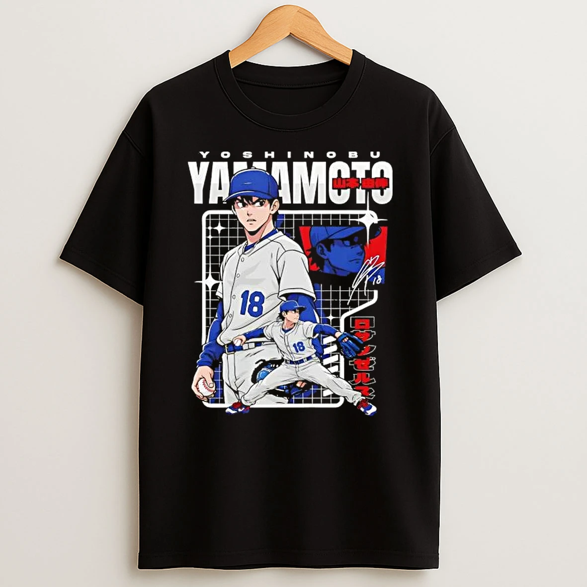 Yoshinobu Yamamoto Los Angeles Dodgers Anime Baseball Signature Shirts