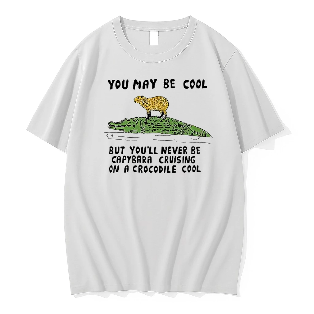 You May Be Cool Capybara Cruising On A Crocodile Cool Shirts