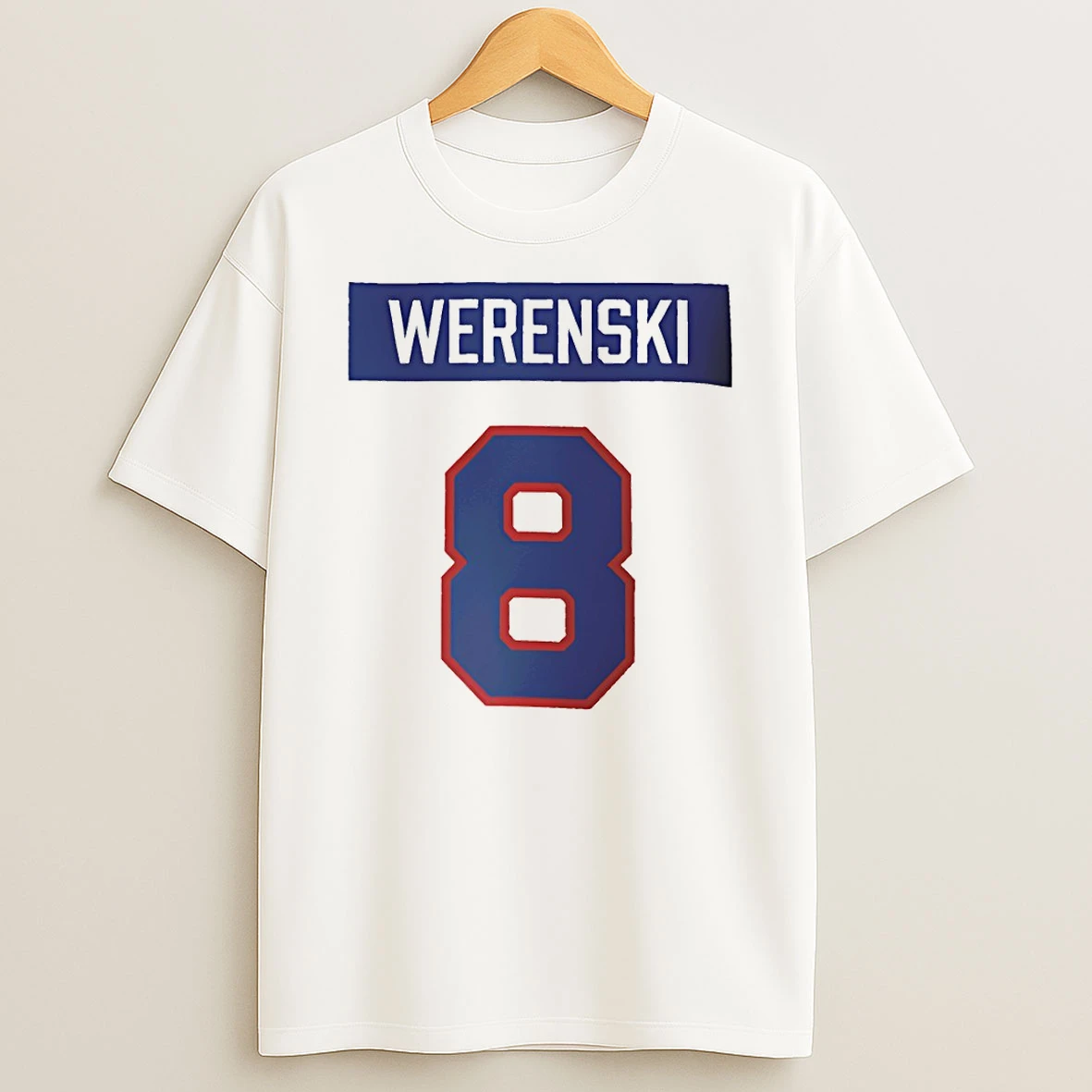 Zach Werenski 8 American Hockey Monsters Hockey Legend Gold Medal Shirts