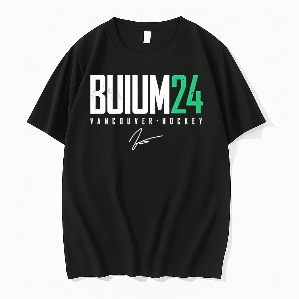Zeev Buium Vancouver Hockey Elite Number 24 Signature Shirts
