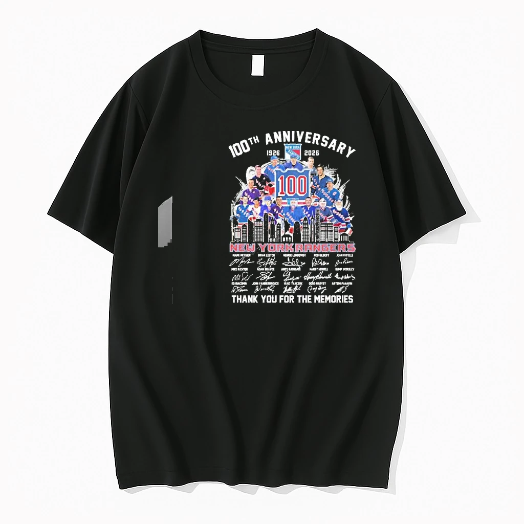 100th Anniversary 1926 2026 New York Rangers Team Hockey Signatures Shirts