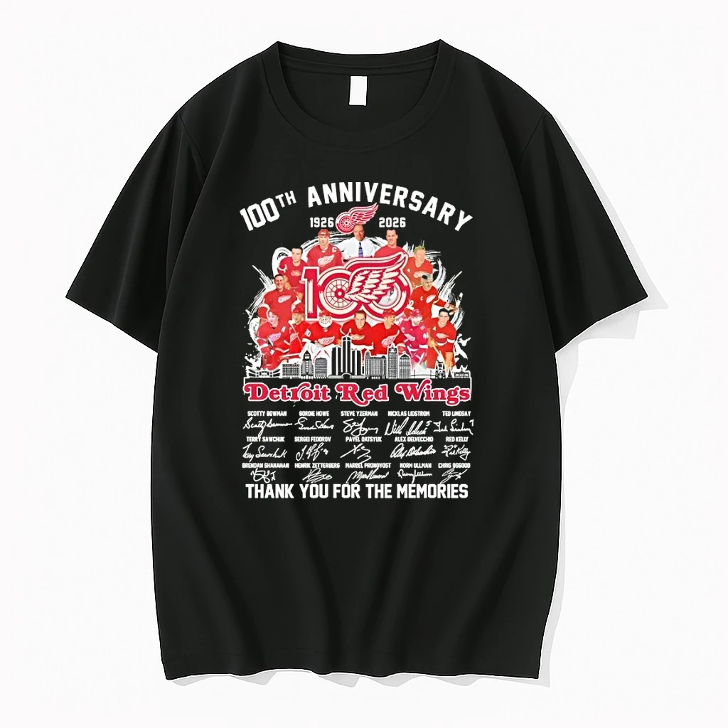 100th Anniversary 1926 2026 Detroit Red Wings Scotty Bowman And Legends Skyline Signatures Shirts