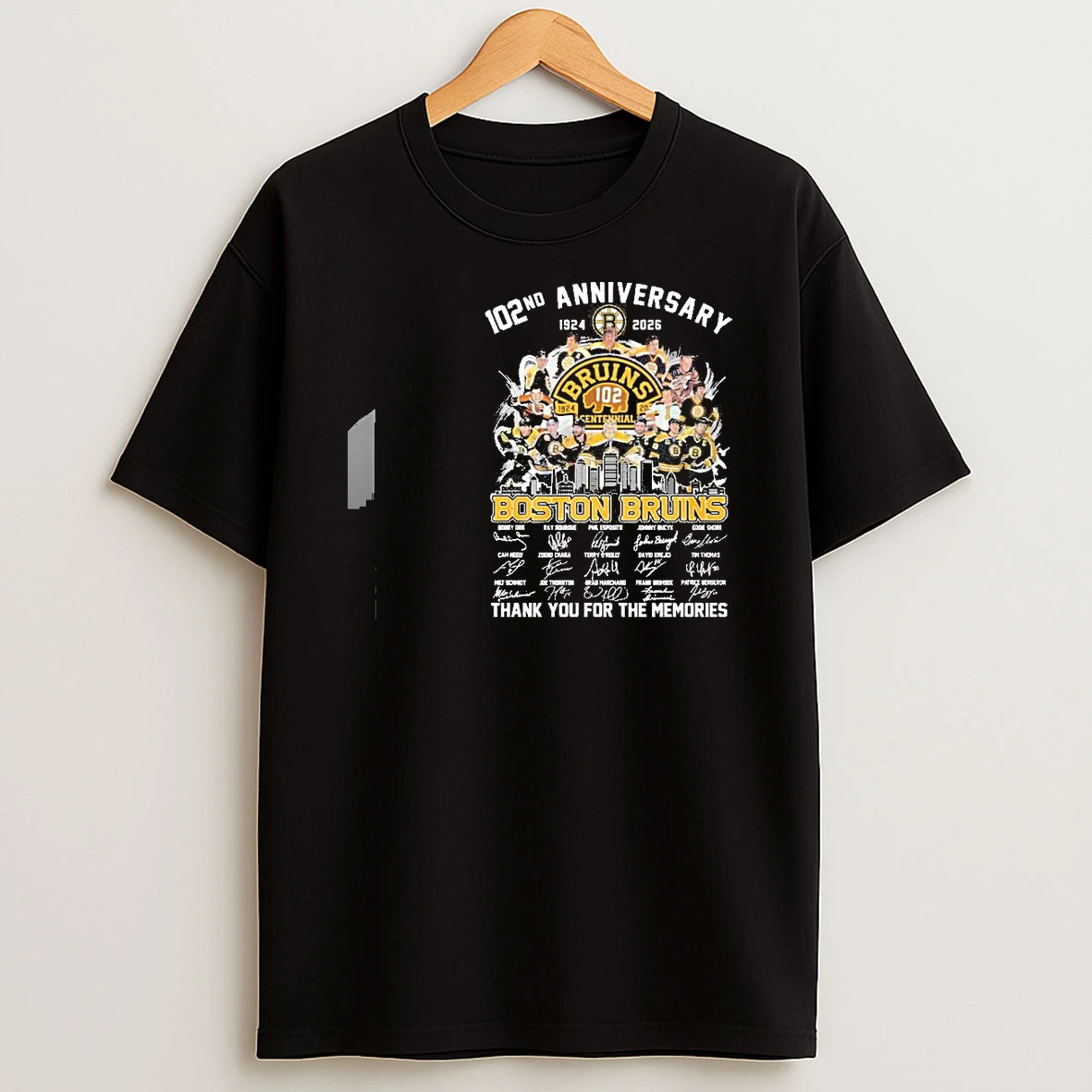 102nd Anniversary 1924 2026 Boston Bruins Team Hockey Signatures Shirts