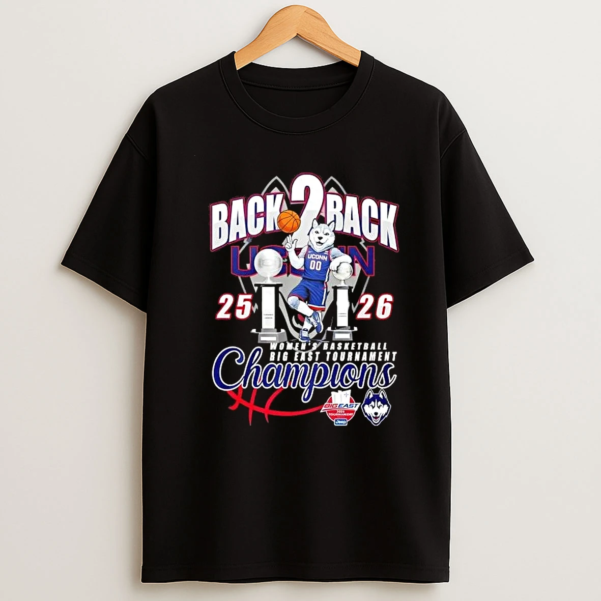 2025 26 Back 2 Back Uconn Huskies Womens Basketball Big East Tournament Champions Shirts