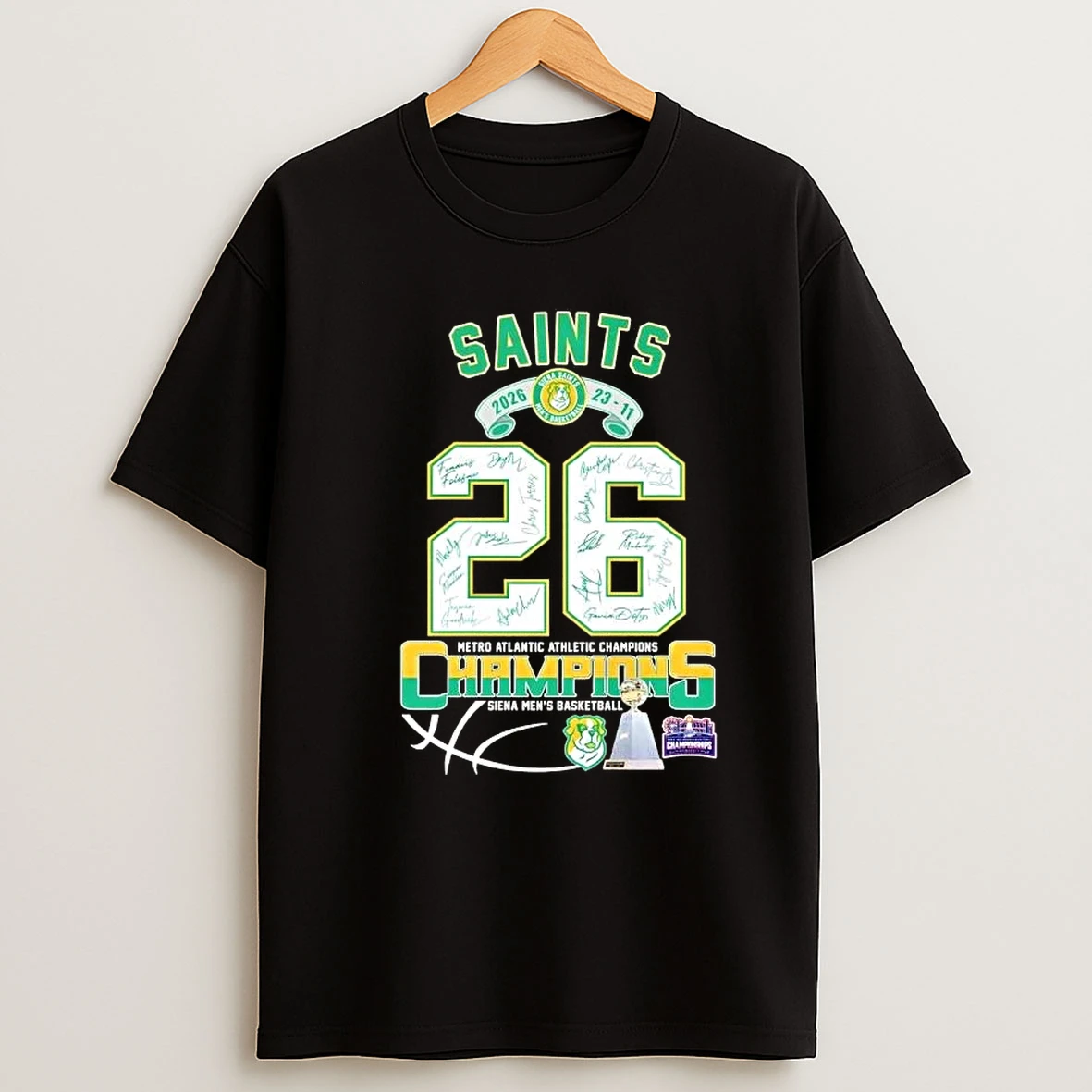 2026 21 11 Siena Saints Mens Basketball Metro Atlantic Athletic Champions Shirts