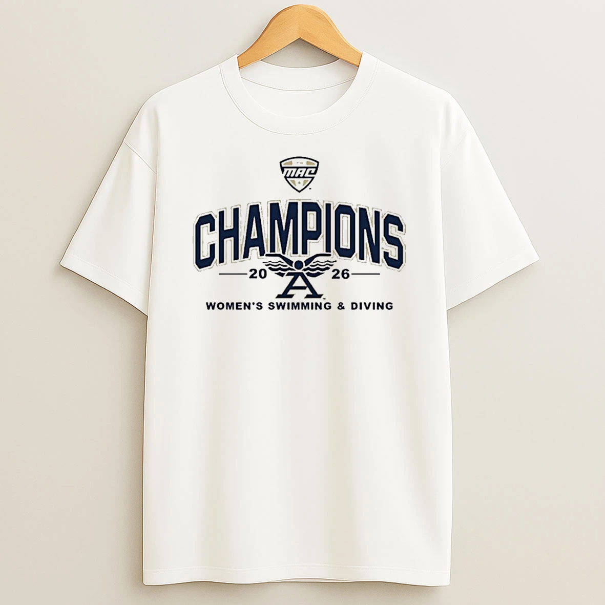 2026 Akron Zips Mac 2026 Womens Swimming And Diving Champions White Shirts