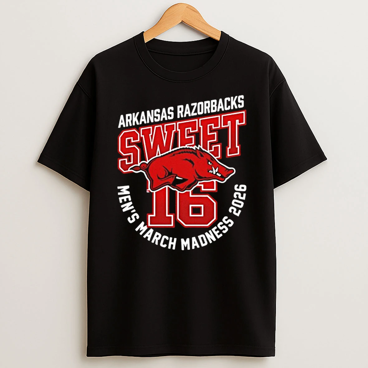 2026 Arkansas Razorbacks Sweet 16 Mens March Madness Mascot Shirts